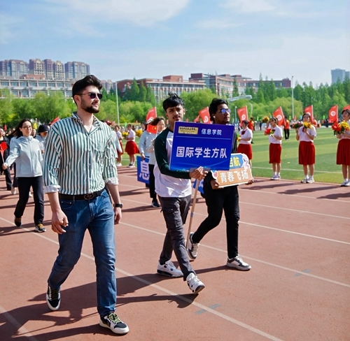 留學(xué)生方隊(duì)入場(chǎng)